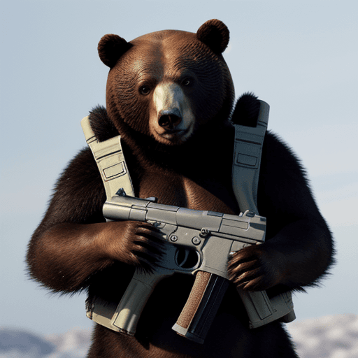 AI generated: bear with gun