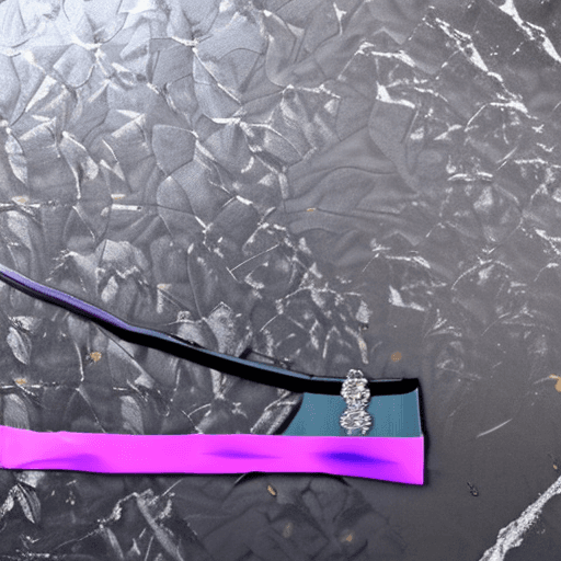 AI generated: a bikini placed on black marble with gold lines through it , bikini is pastel colored , environment ...