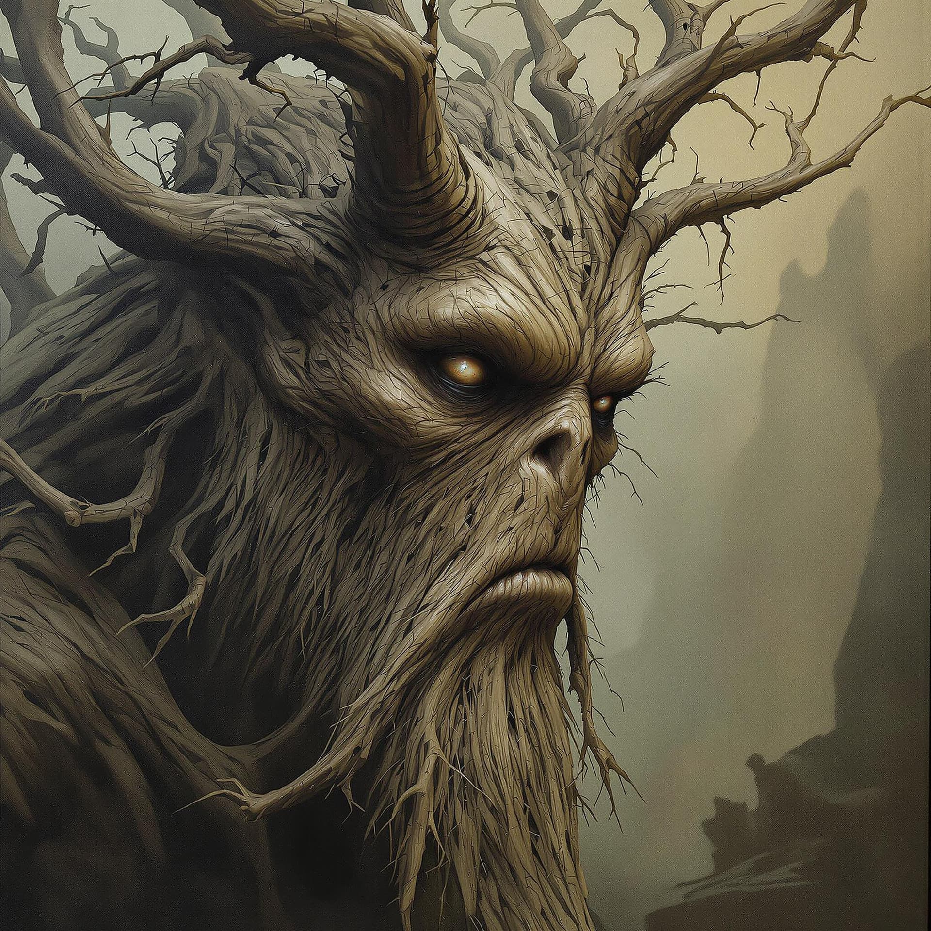 AI generated: portrait of treebeard, hr giger, greg rutkowski, luis royo, wayne barlowe, highly detailed, 8 k 