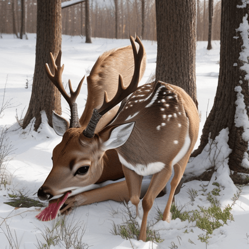 AI generated: biting a deer's tail
