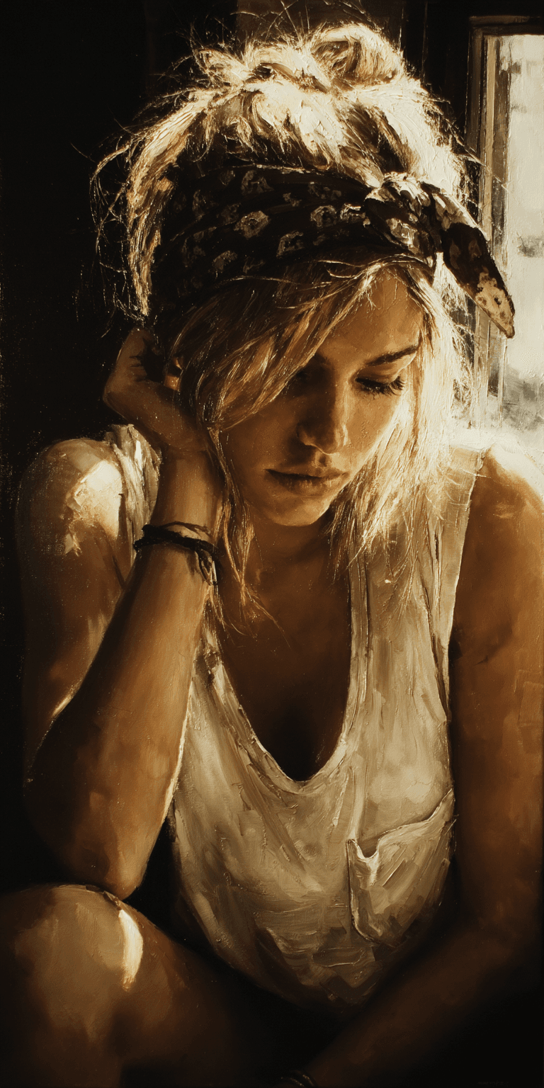 AI generated: a painting of a woman sitting near a window, playfully intricate, heavy impasto, I can't believe how...