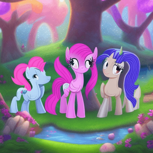 AI generated: Take a whimsical journey into the magical world of My Little Pony, where friendship and adventure aw...