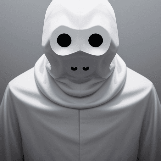 AI generated: white demon with no face 