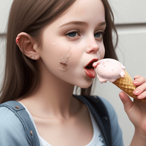 AI generated: A girl licking ice cream