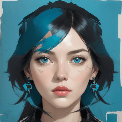AI generated: print collage of a woman's face, in the style of josef kote, grunge beauty, dain yoon, cyan and blue...
