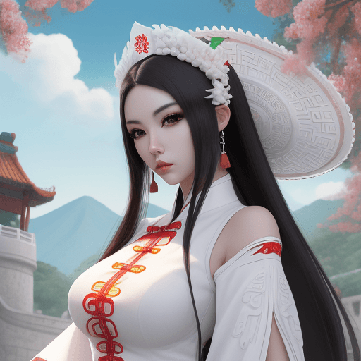AI generated: A beautiful white Mexican chinese  anime woman


