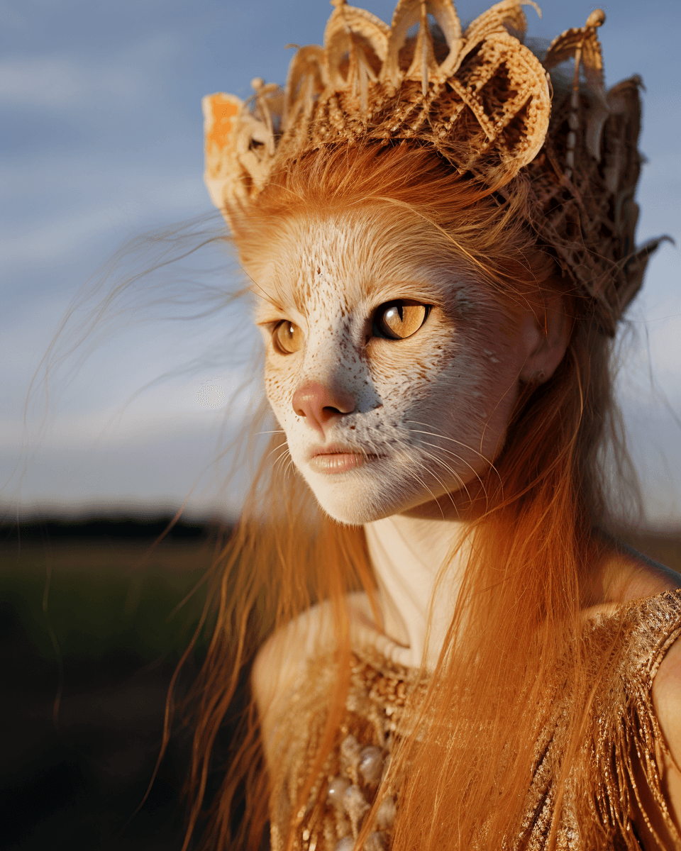 AI generated: animal look, https://s.mj.run/1150bpD5hFw Smiling and looking to the camera, Portrait Photography, A...