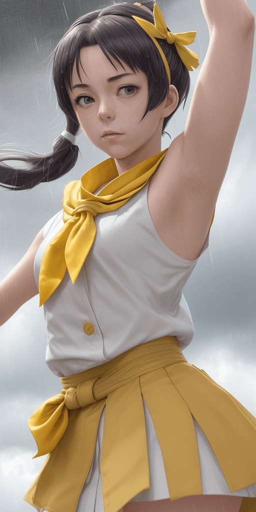 AI generated: masterpiece, best quality,, sakura bakushin o (umamusume),,  (close-up:1.2), rain, cloud, cloudy, sh...