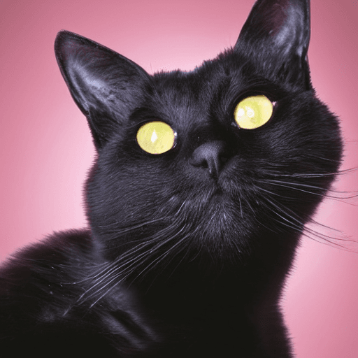 AI generated: realistic photo of black cat without eyes