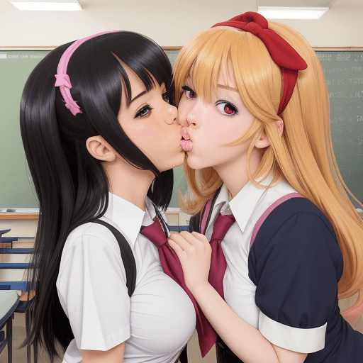 AI generated: Super hot sexy anime two girls lesbian classroom schoolgirl anime cute nsfw 2d kissing sex milk 1man...