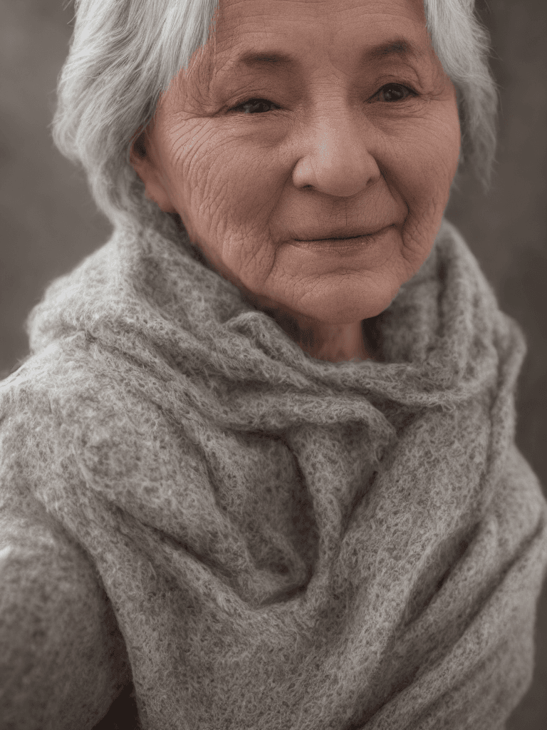 AI generated: High resolution photography mature woman, gray hair, cozy atmosphere; 8k, intricate detail, photorea...