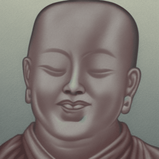 AI generated: Create a Buddhist monk portrait using profile face, 
