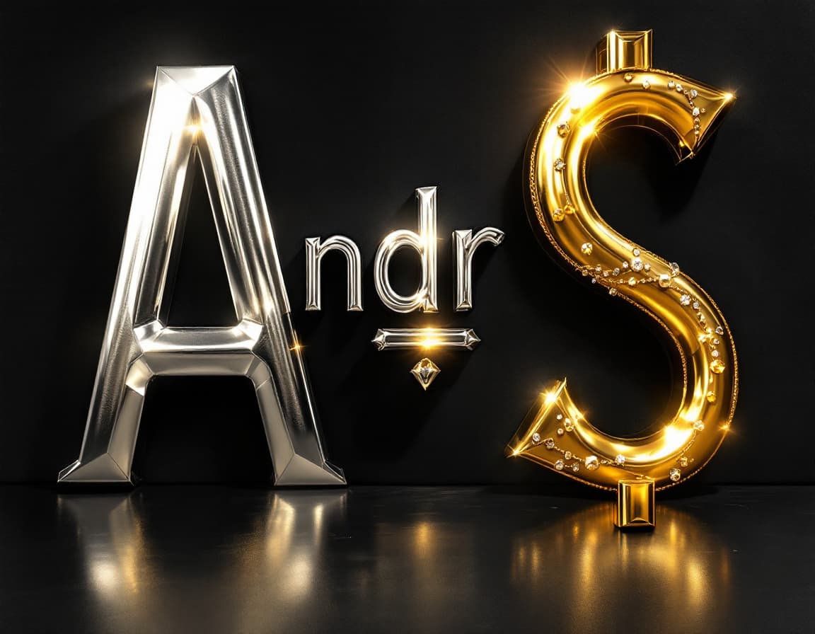 AI generated: A striking hyperrealistic oil painting depicting the name "Andreas" styled as an acronym "@ndr€@$". ...