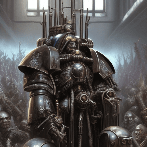 AI generated: Warhammer 40000 futuristic techno christ disciples, living, photorealistic