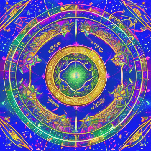 AI generated: cascading concept art, 12 section mandala, astrometric space navigation charts in the style of medie...