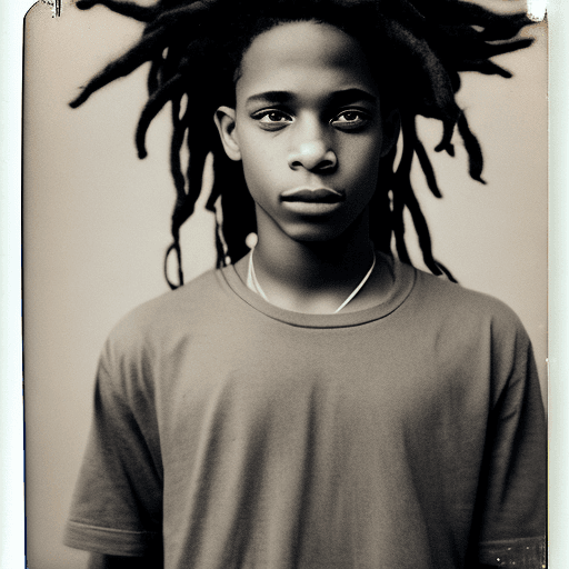 AI generated: african american boy with dreadlocks , 18-21 years old, black hair, high-quality photo portrait, sho...