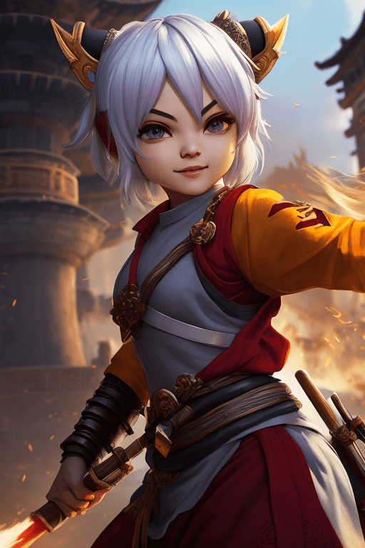 AI generated: Tristana as a shaolin warrior