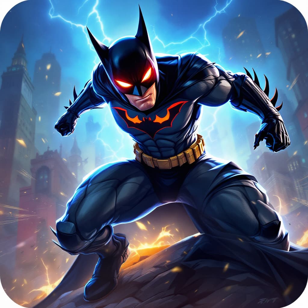 AI generated: Batman, Marvel Rivals Game Style
