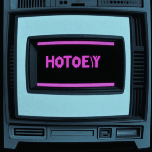 AI generated: 80s movie style, spooky vhs glitch on tv screen,