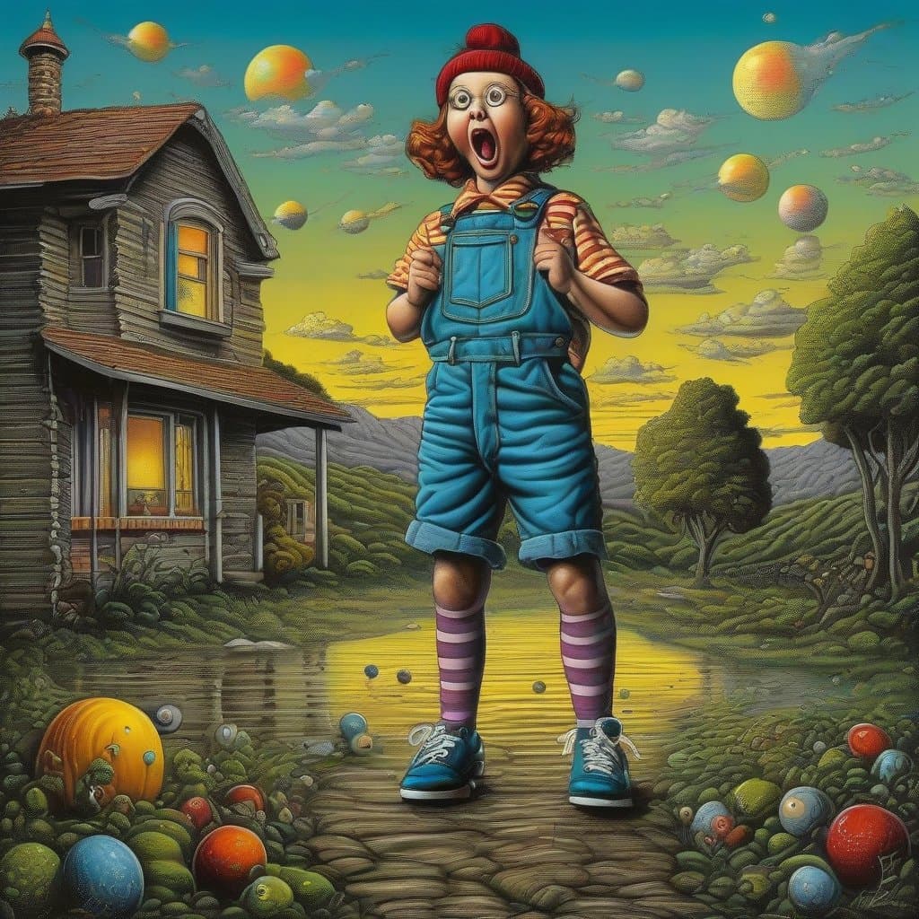 AI generated: I'm just as freaked out as you are! pop surrealism in the style of Robert Crumb