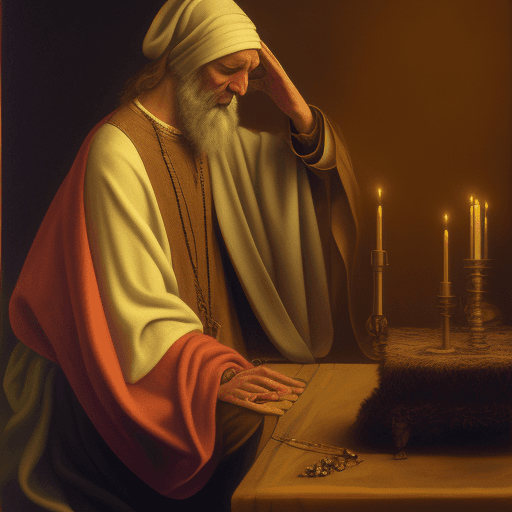 AI generated: The sage prays