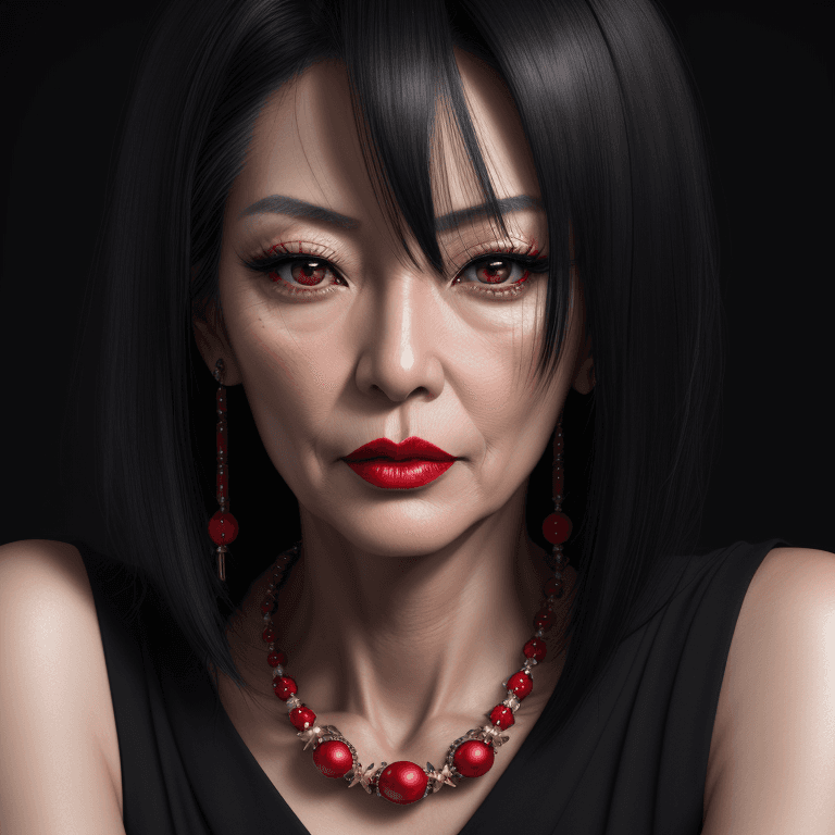 AI generated: hyper realistic headshot photo of a beautiful 50 year old japanese woman, stylish, slim, skinny, thi...
