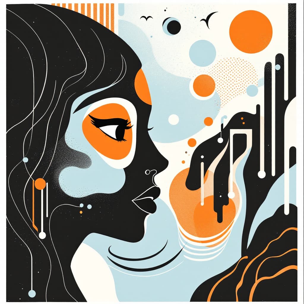 AI generated: graphic illustration, in the style of pop art bold and graphic imagery, black - and - white block pr...