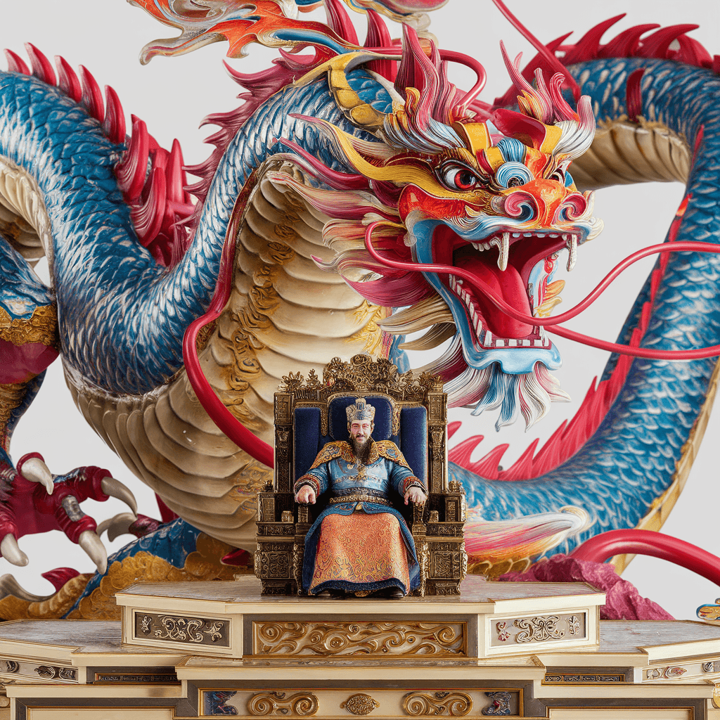 AI generated: showcase the magnificence of Orochi, colorful masterpiece, 1 man, extremely detailed dragon, luxury ...