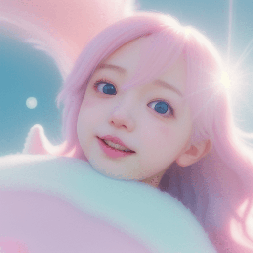 AI generated: Candid Shot, a cute anime mascot dissolving into adorable, pastel hues, blending into a soft, pastel...