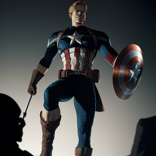 AI generated: Captain America, greek mythology, one piece character, simetric body, full body, extremely detailed,...