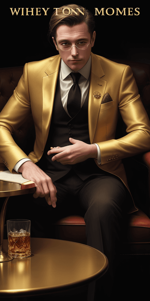 AI generated: book cover with the words Drugs Make Money Sometimes and a golden table in the foreground and a man ...