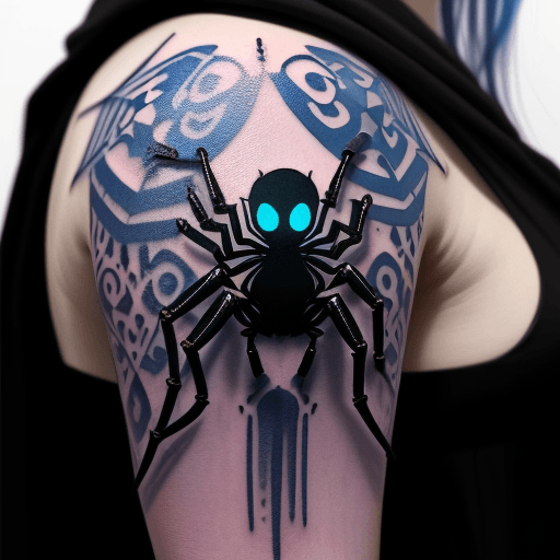 AI generated: TATTOO SPIDER BLUE