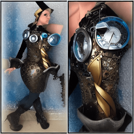 AI generated: Cyber shark in style steampunk 