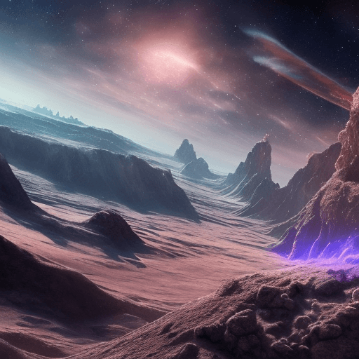 AI generated: breathless beautiful image of a planet in another galaxy,nebulas,colourful,suns, ice asteroids,view ...