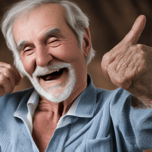 AI generated: a mature old men with hairy chest having fun