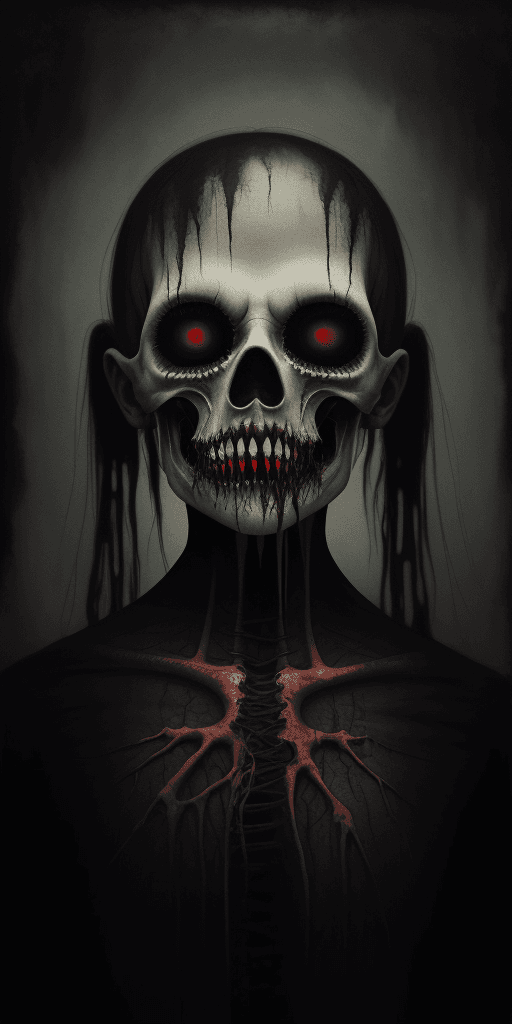AI generated: Studio Photography, Scary Creepy (Grisly) Ominous, Painted with Vibrant Oils, (Illustration)