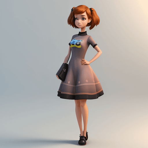 AI generated: 3d image, cute girl, in the style of Pixar --ar 1:2 --stylize 750 ,file download to fbx