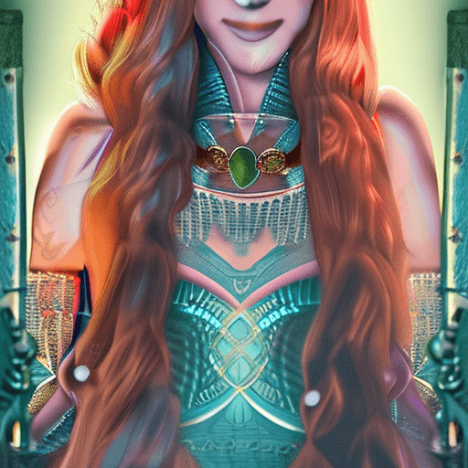 AI generated: ((Close-up portrait)), (RAW Photo), Stunning portrait of the beautiful Queen of the Cosmos, with sun...