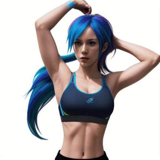 AI generated: Rainbow Dash with sport bra
