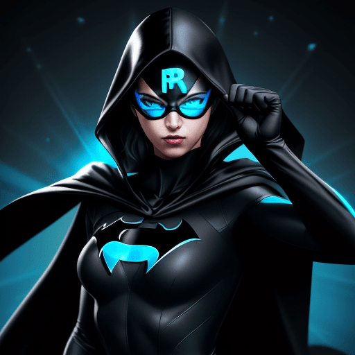 AI generated: Generate an image of a superhero celebrating a victory, clad in a sleek black costume. The costume s...
