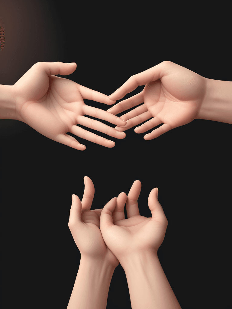 AI generated: the time between two hands,with quality 4k