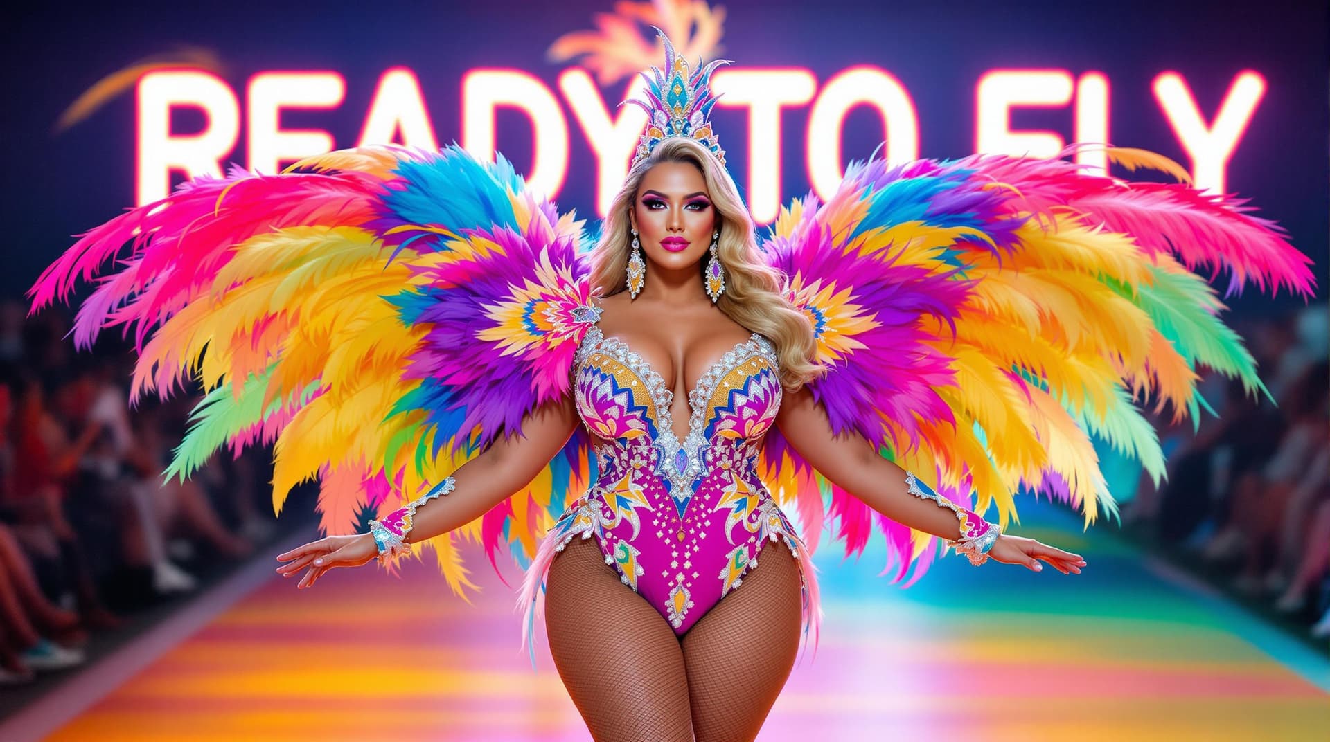 AI generated: A Stunning woman, Curvy of Blonde American descent, and in her 20s to 30s, is centered in the image....