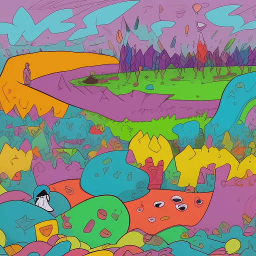 AI generated: a cartoon, detailed and colourful representation of nothing