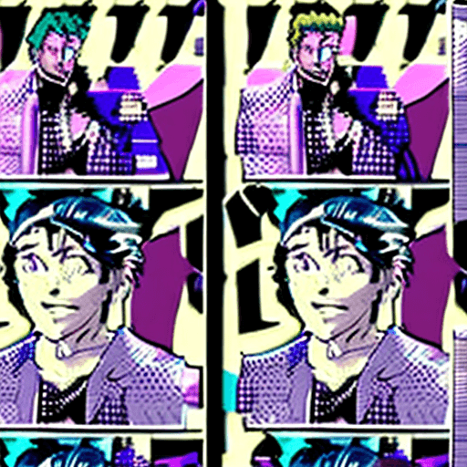 AI generated: New Humanoid Stand named Lose Yourself, Jojo's Bizzare Adventure, in the style of Hirohiko Araki, hi...