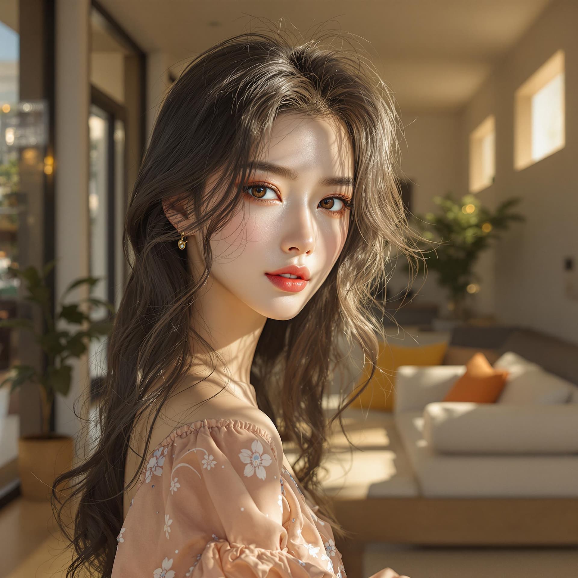 AI generated: High resolution phA hyper-realistic portrait of a stunning young Korean woman in her early 20s, with...