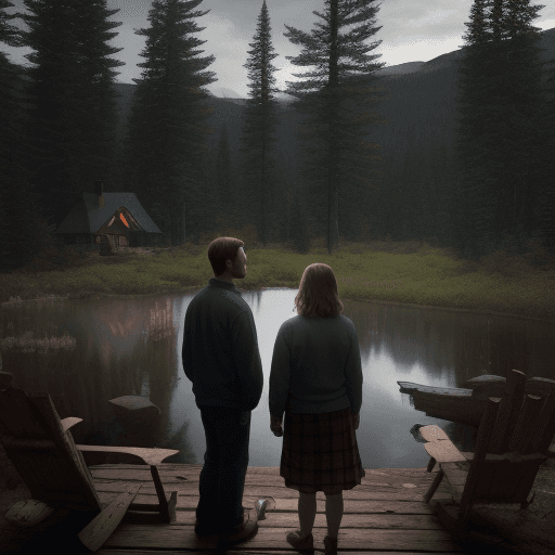 AI generated:  A grieving couple retreat to their cabin in the woods, hoping to repair their broken hearts and tro...
