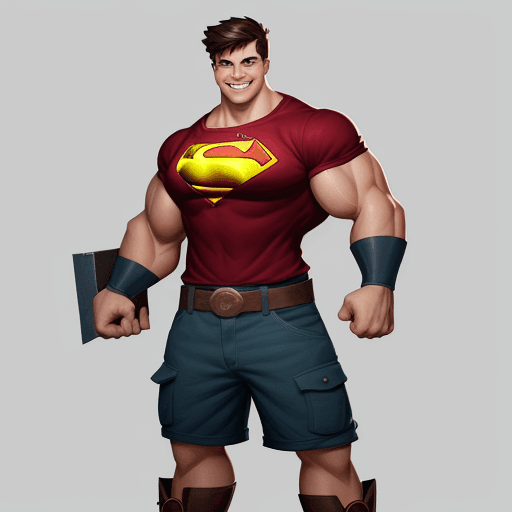 AI generated: High resolution character design from young electricist | full body | smiling | left hand thumb up |...