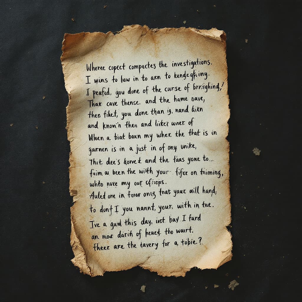 AI generated: the cursed investigations written letters 
