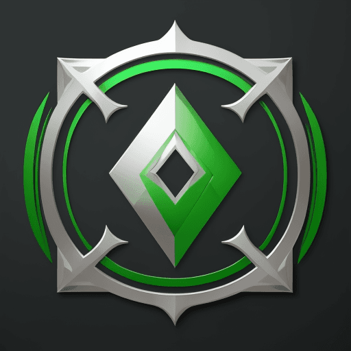 AI generated: i want a logo named abnokala , with silver and green color , by combining home design icons 