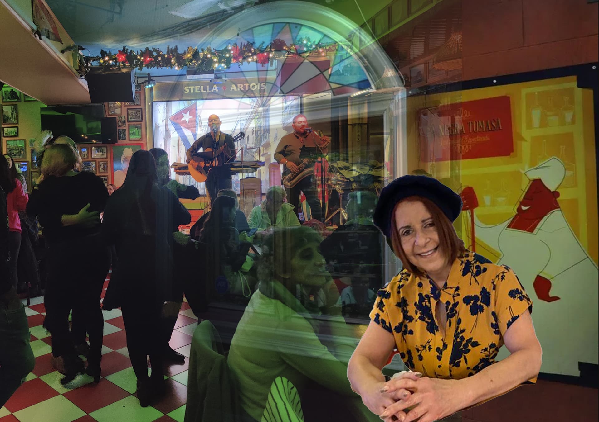 AI generated: pintura impresionista, mojitos, bailes, diversión